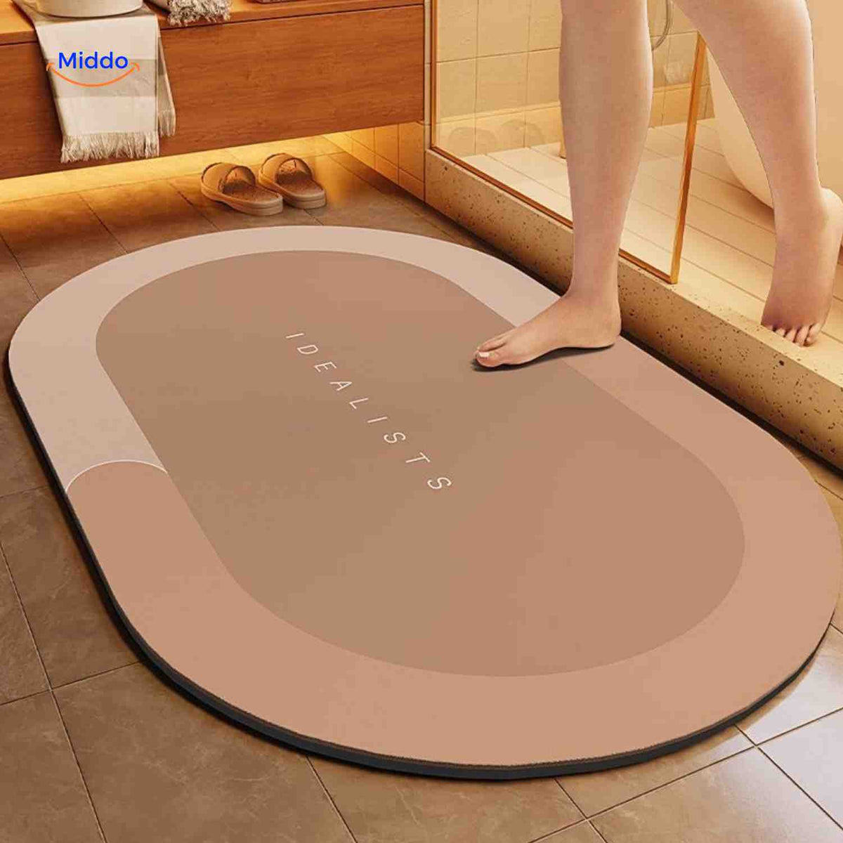 Ultra-Absorbent Diatomaceous Bathroom Mat with Non-Slip Base – Fast-Drying, Soft-Touch Surface for Shower & Tub – Available in