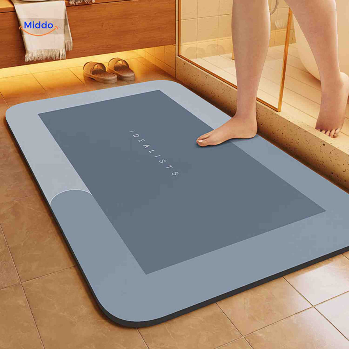 Ultra-Absorbent Diatomaceous Bathroom Mat with Non-Slip Base – Fast-Drying, Soft-Touch Surface for Shower & Tub – Available in