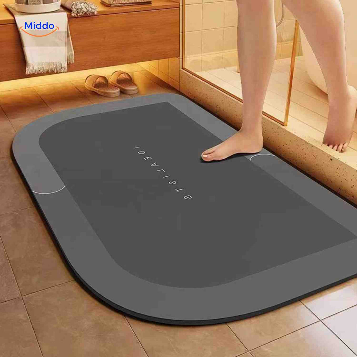Ultra-Absorbent Diatomaceous Bathroom Mat with Non-Slip Base – Fast-Drying, Soft-Touch Surface for Shower & Tub – Available in