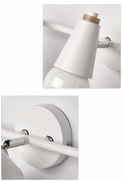 Iron & Wood Sconce with Two Sockets for Bedroom Hallway Above Bed Mirror Vanity Task Lighting E27 Compatible 7.5 in W