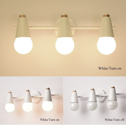 Iron & Wood Sconce with Two Sockets for Bedroom Hallway Above Bed Mirror Vanity Task Lighting E27 Compatible 7.5 in W