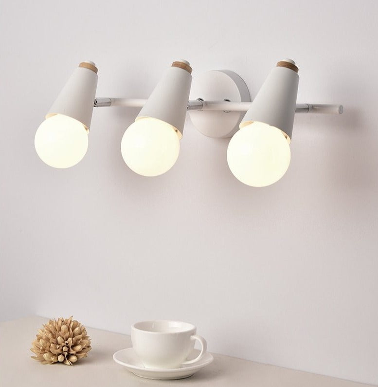 Iron & Wood Sconce with Two Sockets for Bedroom Hallway Above Bed Mirror Vanity Task Lighting E27 Compatible 7.5 in W