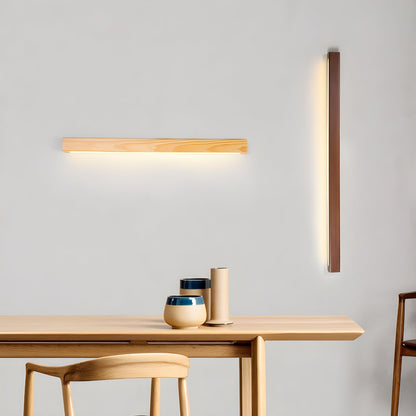 Linear Wood Wall Sconce with Integrated LED – Modern Slim Profile Light for Hallways, Bathrooms, Bedrooms