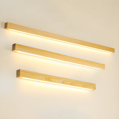 Wood Vanity Sconce 12W LED Integrated Fixture for Bathroom Mirror Hallway Entryway Indoor Low-Profile Contemporary Lighting Matte Acrylic Di