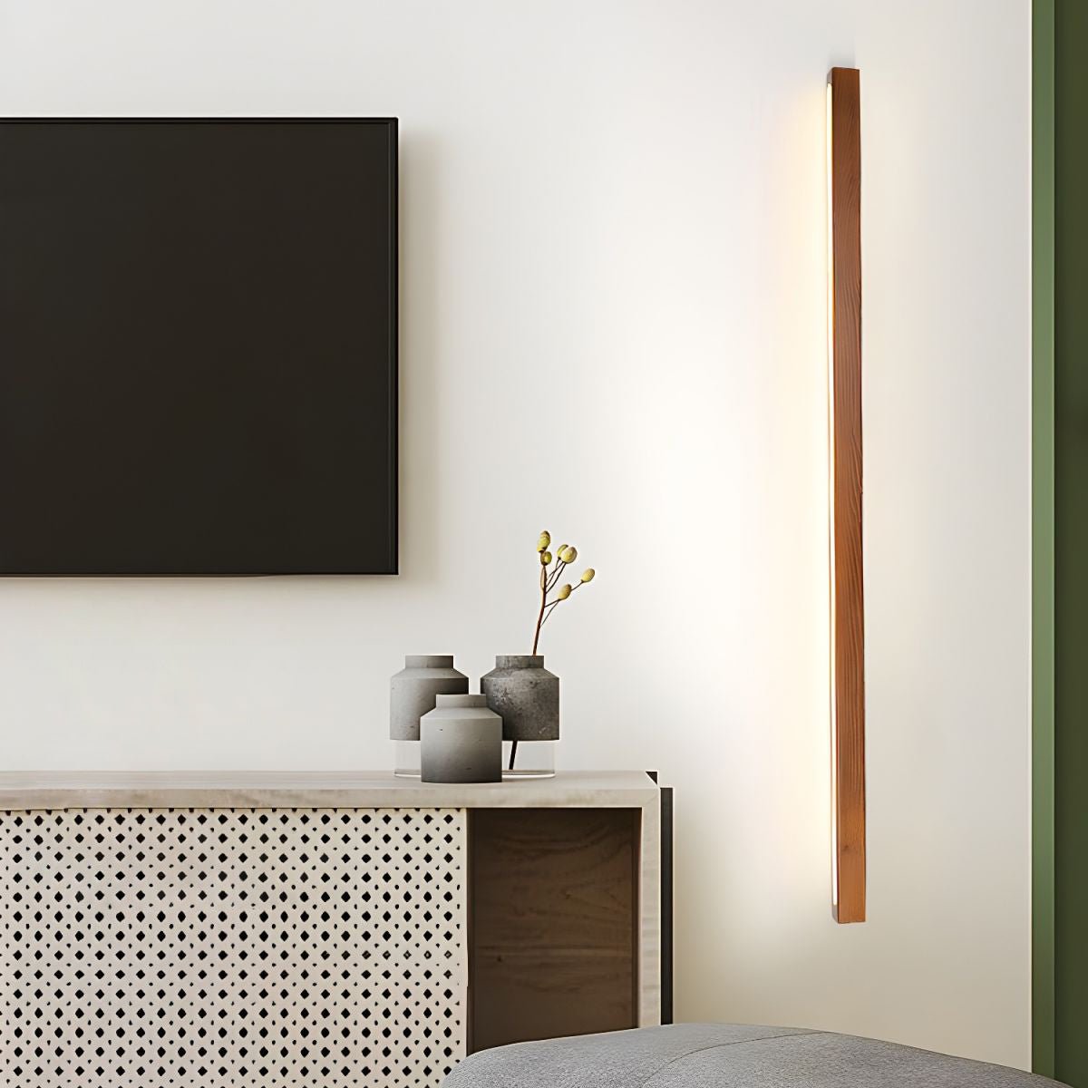 Wood Vanity Sconce 12W LED Integrated Fixture for Bathroom Mirror Hallway Entryway Indoor Low-Profile Contemporary Lighting Matte Acrylic Di