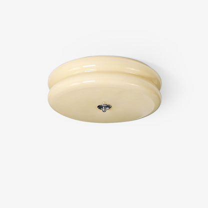 Flush Mount LED Ceiling Light Fixture with Frosted Glass Shade Gold Chrome Metal for Bedroom Living Room Dining Room Hallway Entryway Tradit