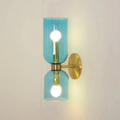 Modern Iron & Glass Double-Light Fixture for Hallway Bedroom Entryway Ambient Lighting Dimmable E14 Socket 14 in Height 6 in Depth