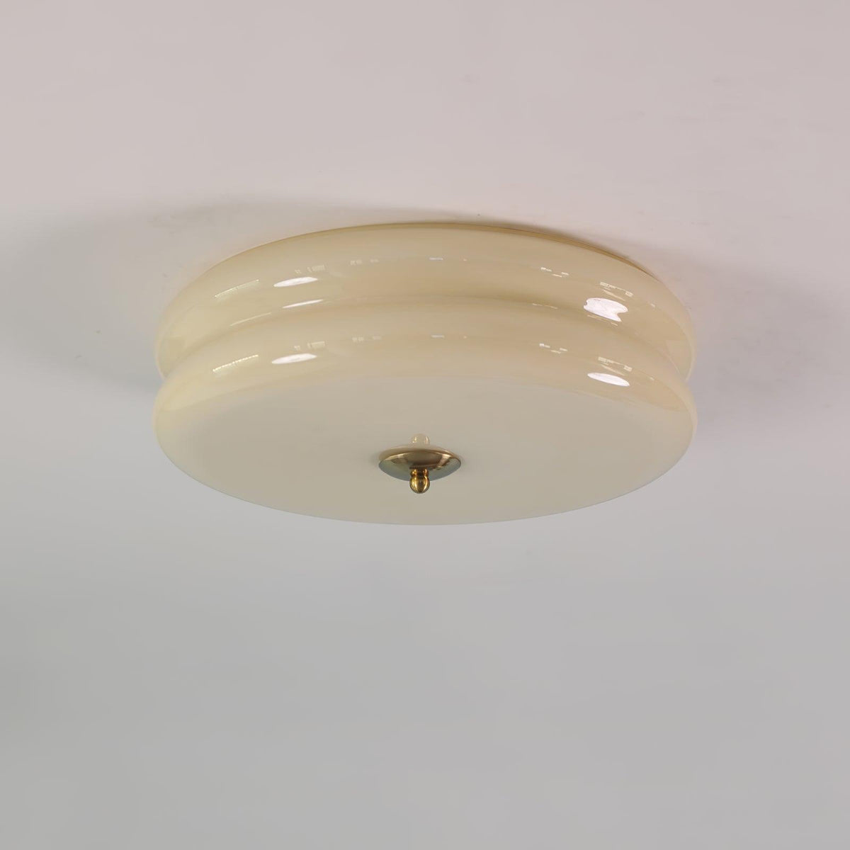 Flush Mount LED Ceiling Light Fixture with Frosted Glass Shade Gold Chrome Metal for Bedroom Living Room Dining Room Hallway Entryway Tradit