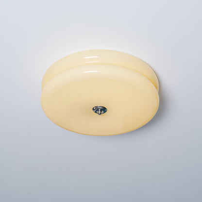 Flush Mount LED Ceiling Light Fixture with Frosted Glass Shade Gold Chrome Metal for Bedroom Living Room Dining Room Hallway Entryway Tradit