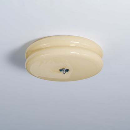 Flush Mount LED Ceiling Light Fixture with Frosted Glass Shade Gold Chrome Metal for Bedroom Living Room Dining Room Hallway Entryway Tradit