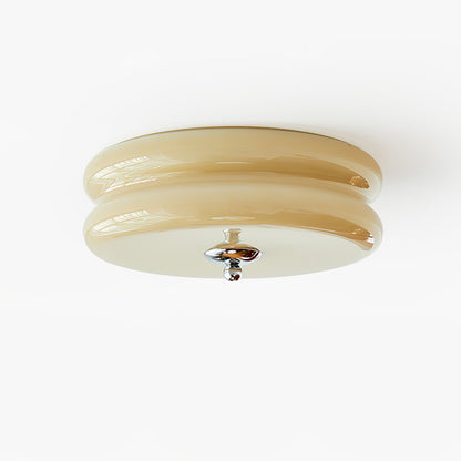 Flush Mount LED Ceiling Light Fixture with Frosted Glass Shade Gold Chrome Metal for Bedroom Living Room Dining Room Hallway Entryway Tradit
