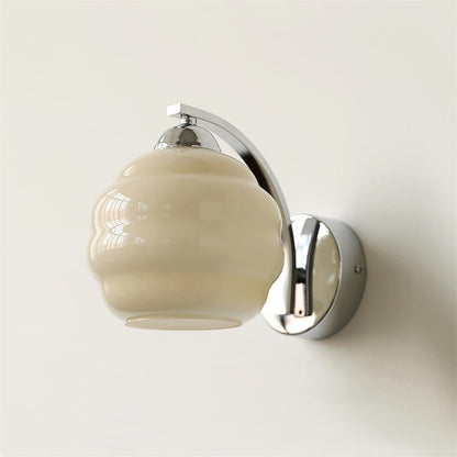 Frosted Glass Wall Sconce with Gold or Chrome Finish for Bedroom Lighting | Compact Indoor Fixture for Hallways & Living Rooms