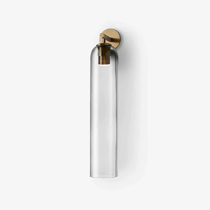 Cylindrical Glass Wall Sconce 19 Inch Vertical Light Fixture for Living Room Bedroom Hallway Ambient Lighting Up or Down Mount Gold Black Ni