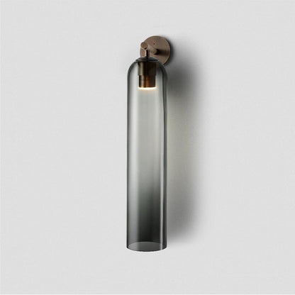 Cylindrical Glass Wall Sconce 19 Inch Vertical Light Fixture for Living Room Bedroom Hallway Ambient Lighting Up or Down Mount Gold Black Ni