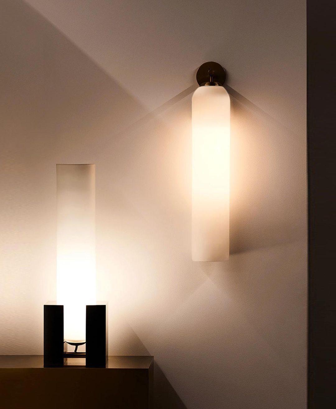 Cylindrical Glass Wall Sconce 19 Inch Vertical Light Fixture for Living Room Bedroom Hallway Ambient Lighting Up or Down Mount Gold Black Ni