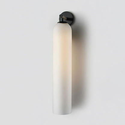 Cylindrical Glass Wall Sconce 19 Inch Vertical Light Fixture for Living Room Bedroom Hallway Ambient Lighting Up or Down Mount Gold Black Ni