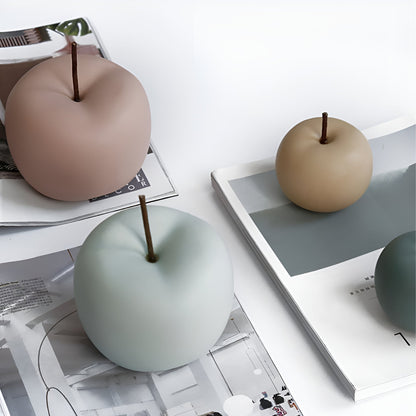 Artis Apple Ornament - Handcrafted Ceramic, Pastel Hues