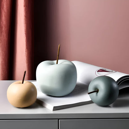 Artis Apple Ornament - Handcrafted Ceramic, Pastel Hues