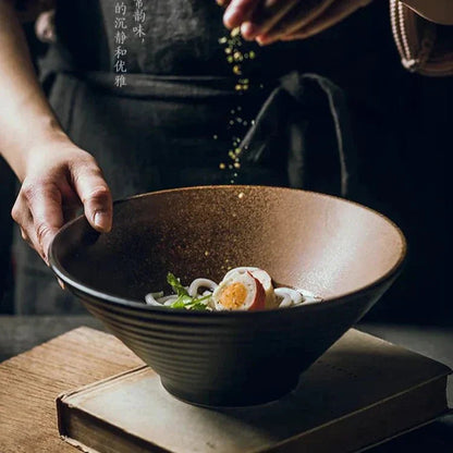 Artisan Collection | Japanese Ceramic Ramen Bowl with Handcrafted Design | Elegant Tableware for Authentic Dining