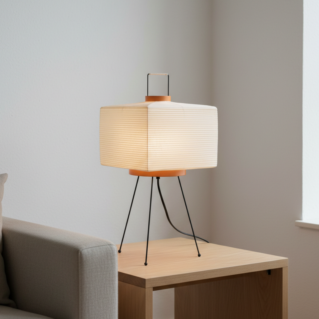 Artisan Collection | Minimalist Table Lamp with Hand-Folded Washi Shade | Elegant Design for Ambient Lighting