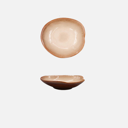 Artisanal Porcelain Dipping Dish – Unique Irregular Shape for Sauces, Condiments, and Dips – Microwave Safe