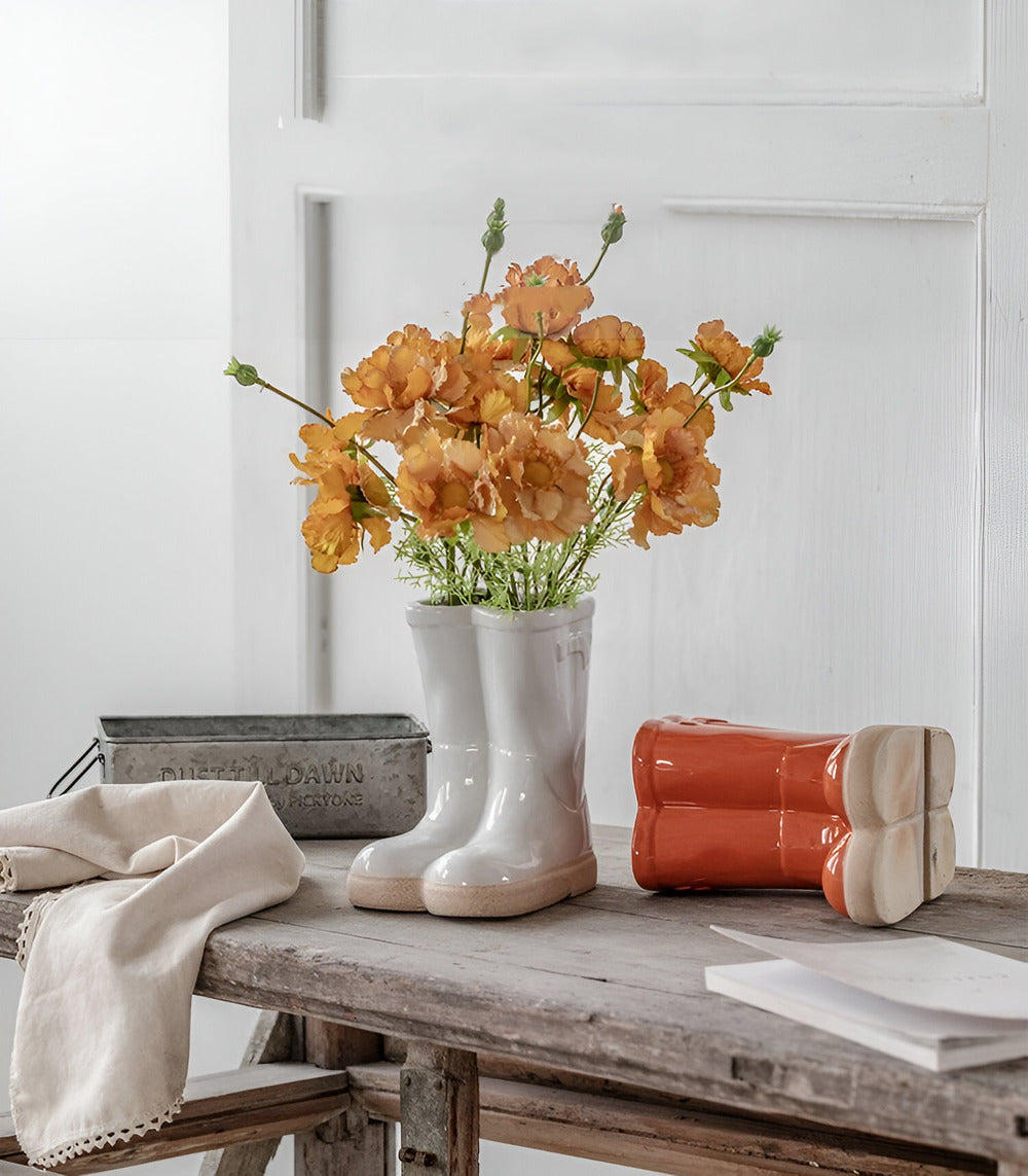 Artistic Ceramic Boot Vase – Unique 6.69 inch Design for Modern Interiors