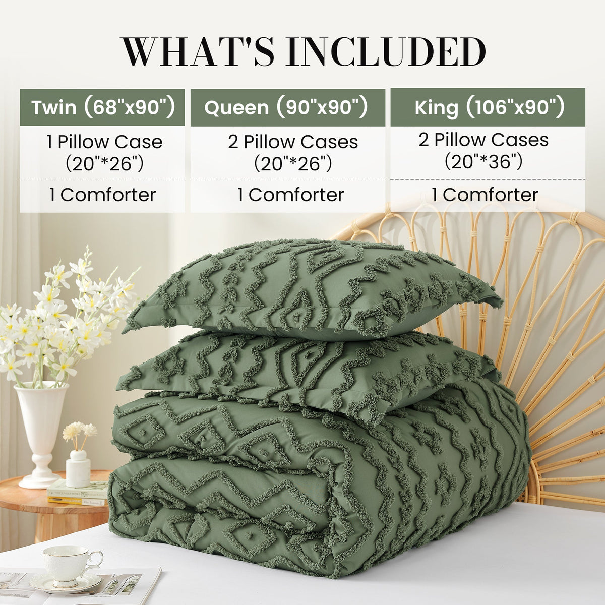 Ortekor Artistic Comforter Set | King Comforter Set with Intricate Embroidery | Ultra-Soft Bedding for Year-Round Comfort