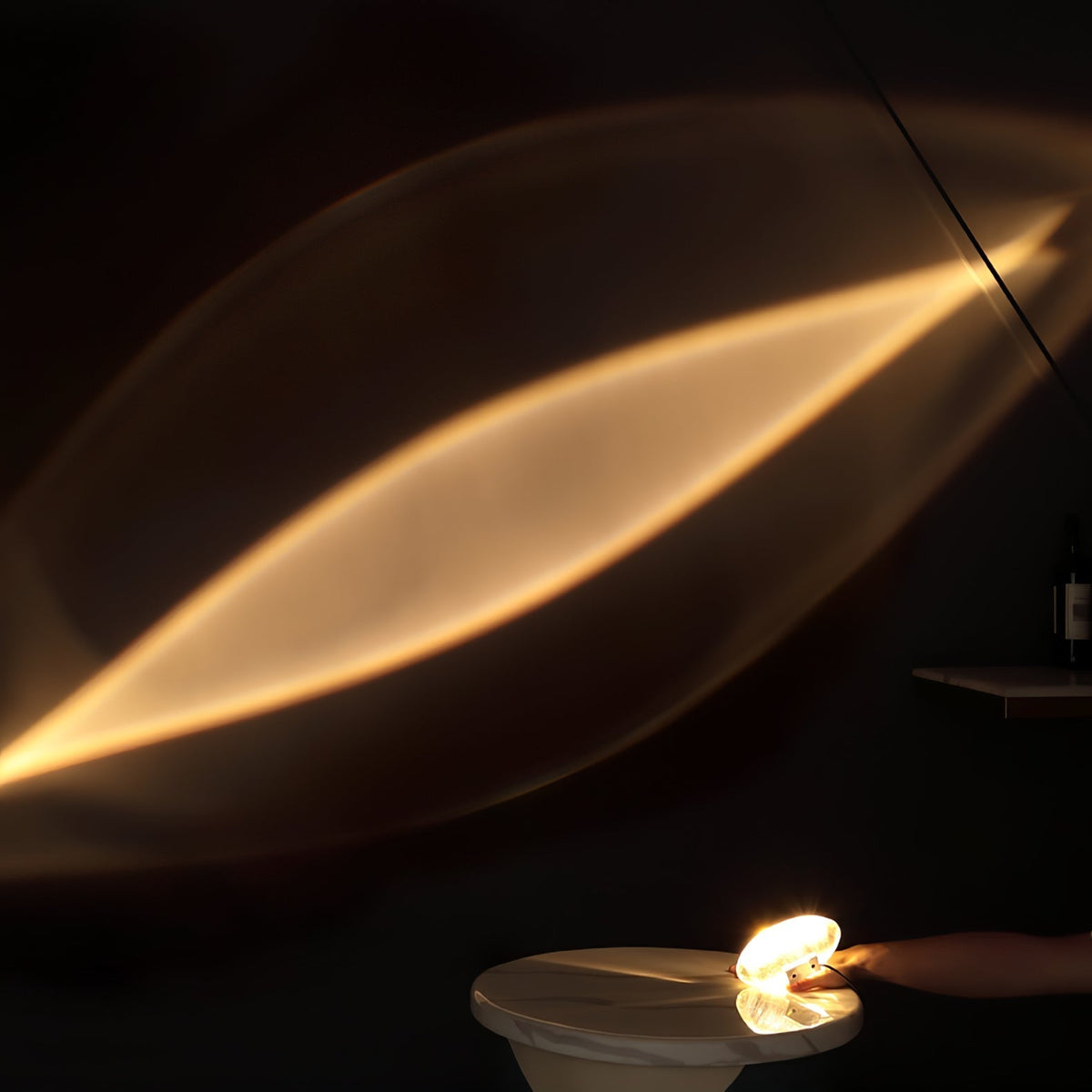 Artistic Table Lamp | Eye-Shaped Projection with Adjustable LED Colors | Modern Design for Captivating Ambiance