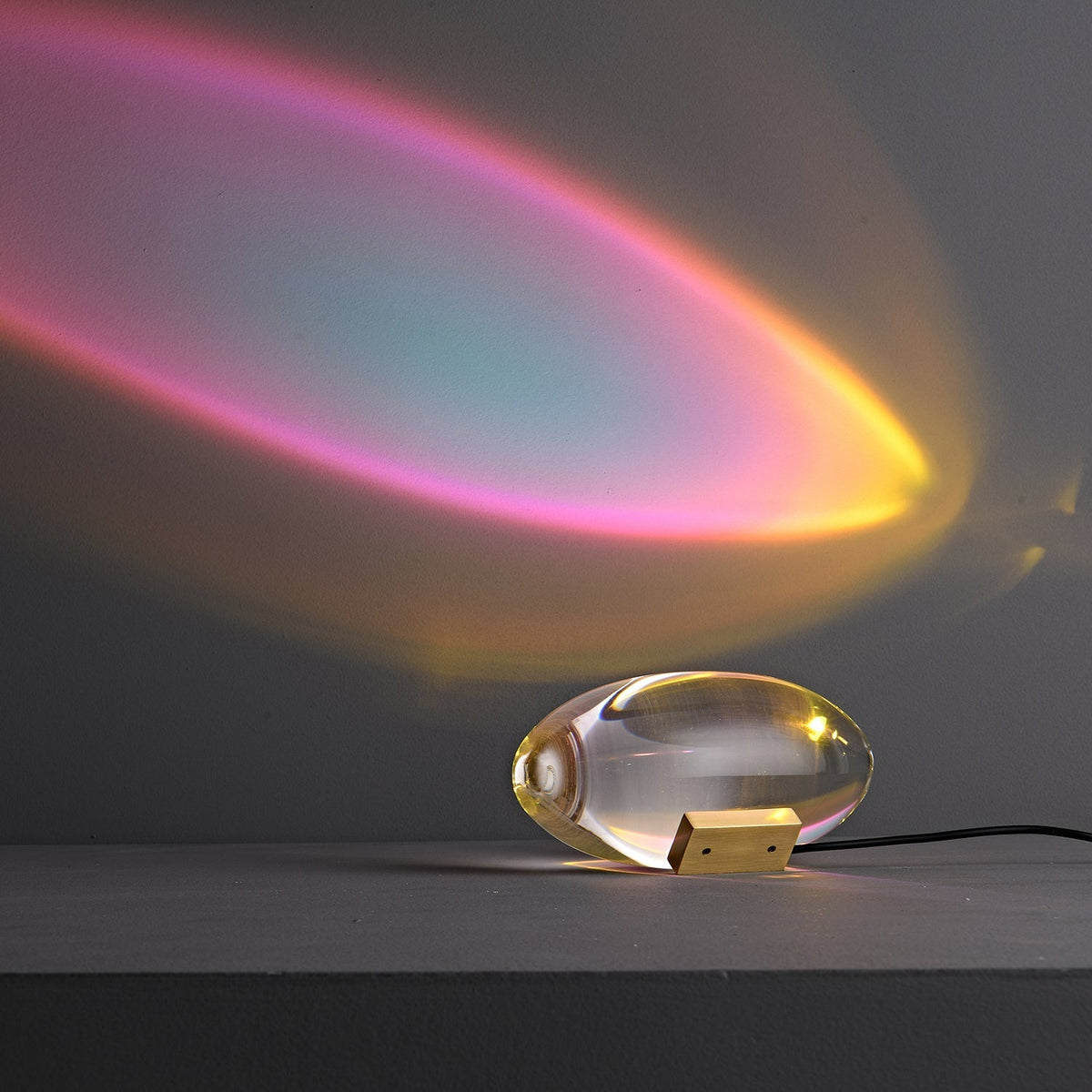 LED Desk Lamp Chrome Oval Crystal Glass 6.3 in Adjustable Color Temperature 3000K 4000K 6000K Bedside Accent Light for Bedroom Living Room O