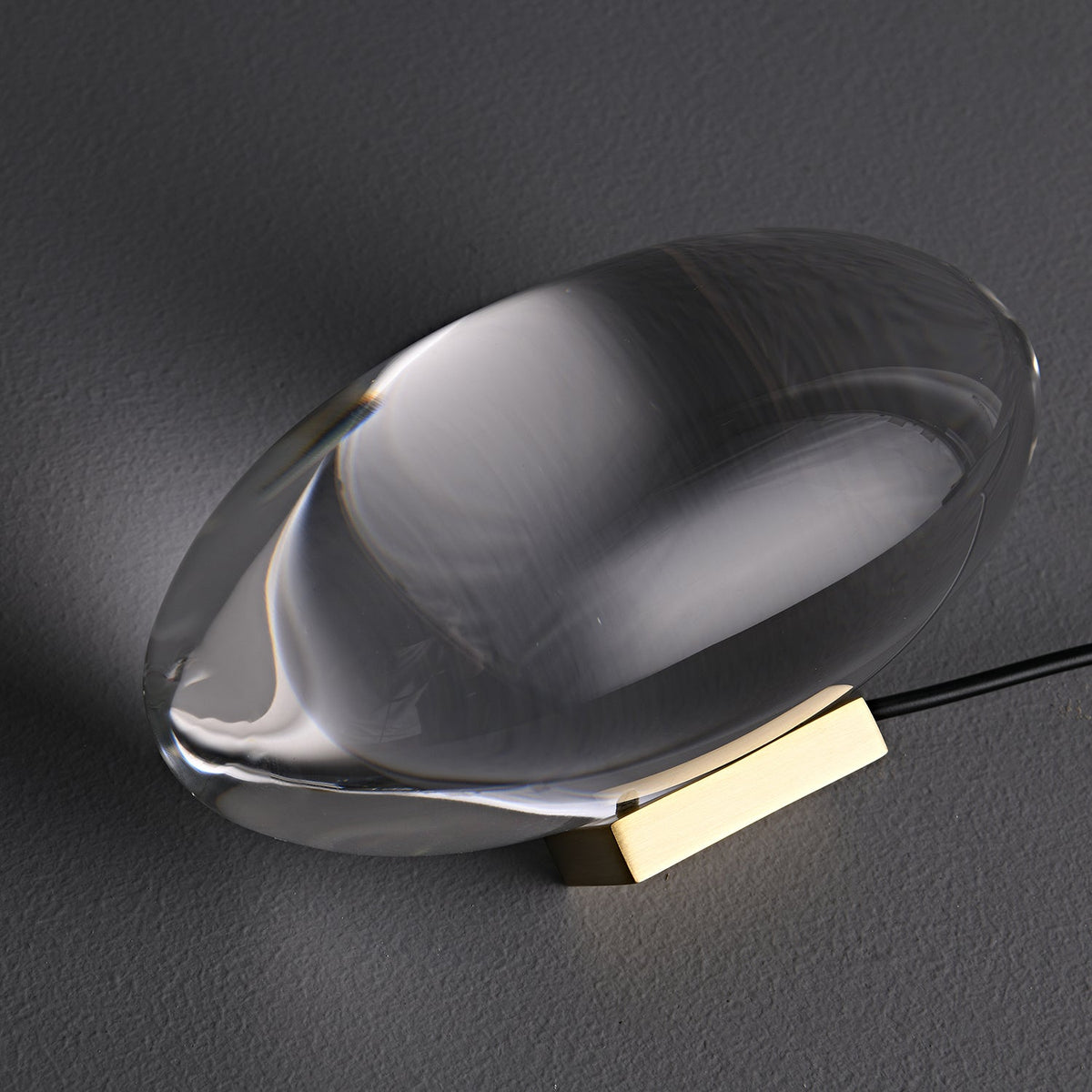 LED Desk Lamp Chrome Oval Crystal Glass 6.3 in Adjustable Color Temperature 3000K 4000K 6000K Bedside Accent Light for Bedroom Living Room O