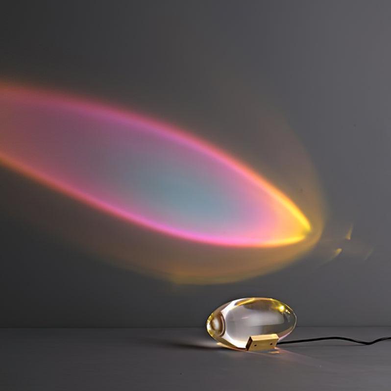 LED Desk Lamp Chrome Oval Crystal Glass 6.3 in Adjustable Color Temperature 3000K 4000K 6000K Bedside Accent Light for Bedroom Living Room O