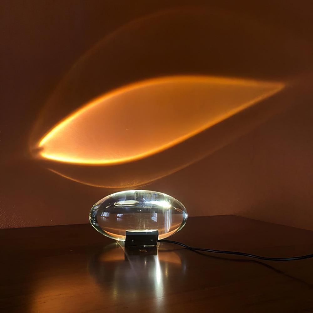 LED Desk Lamp Chrome Oval Crystal Glass 6.3 in Adjustable Color Temperature 3000K 4000K 6000K Bedside Accent Light for Bedroom Living Room O