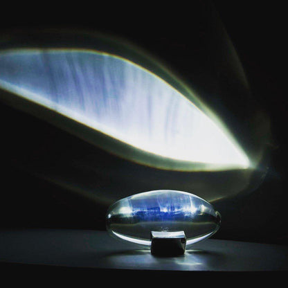 LED Desk Lamp Chrome Oval Crystal Glass 6.3 in Adjustable Color Temperature 3000K 4000K 6000K Bedside Accent Light for Bedroom Living Room O