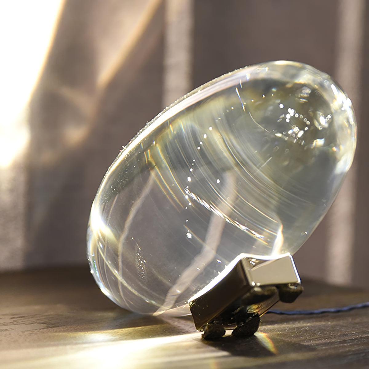 Chrome Crystal Glass Bedside Lamp with Color-Changing LED Light for Nightstand Bedroom Modern Ambient Lighting Desk Accent