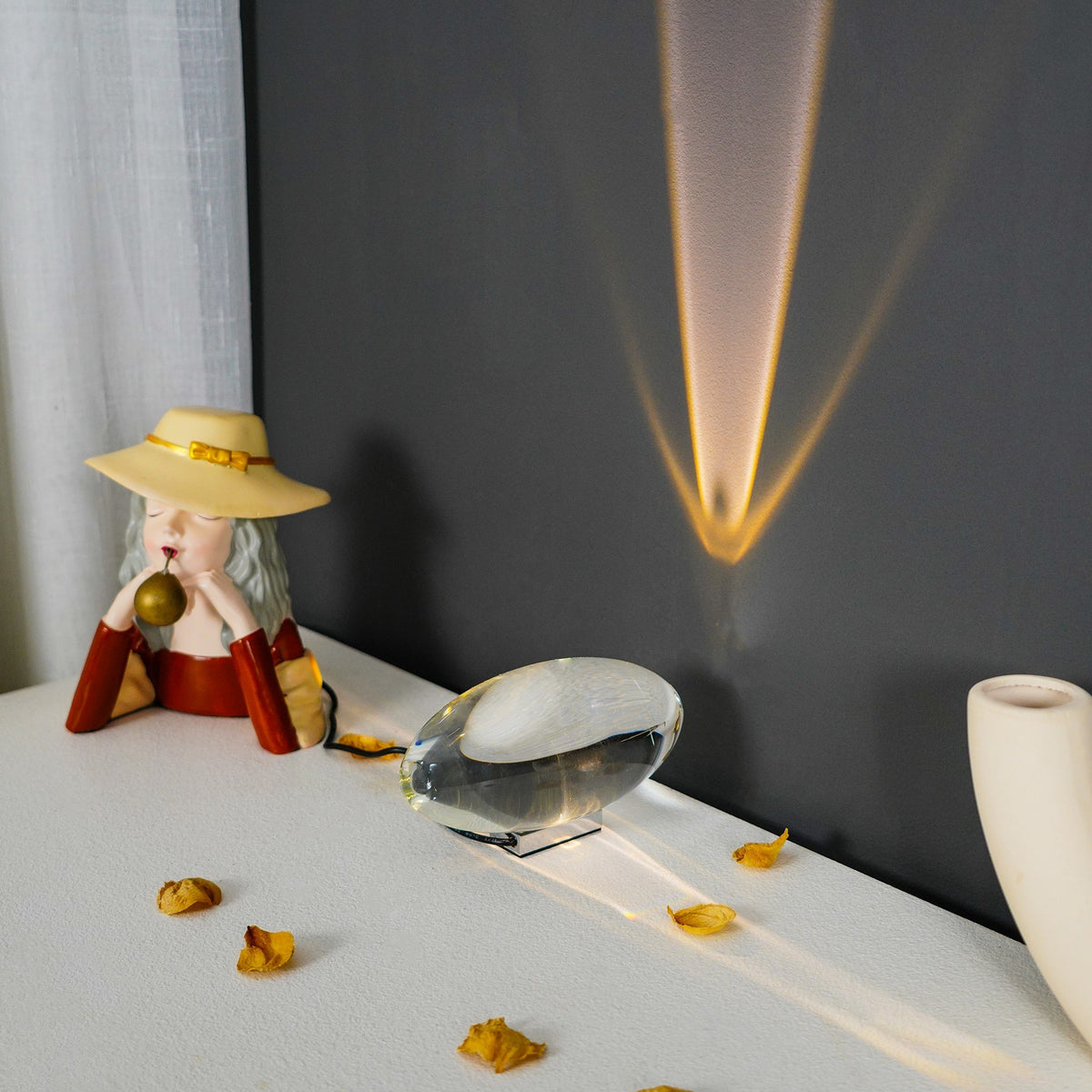 LED Desk Lamp Chrome Oval Crystal Glass 6.3 in Adjustable Color Temperature 3000K 4000K 6000K Bedside Accent Light for Bedroom Living Room O