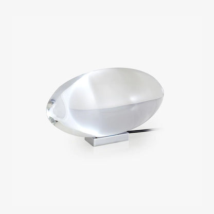 LED Desk Lamp Chrome Oval Crystal Glass 6.3 in Adjustable Color Temperature 3000K 4000K 6000K Bedside Accent Light for Bedroom Living Room O