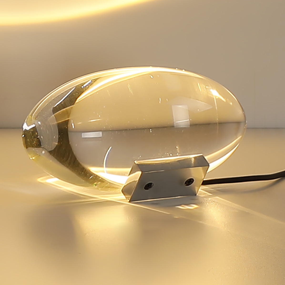 Chrome Crystal Glass Bedside Lamp with Color-Changing LED Light for Nightstand Bedroom Modern Ambient Lighting Desk Accent