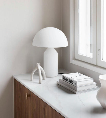 Metal Architectural Accent Lamp 14 in Sculptural Shape Soft Glow Nightstand Light Bedroom Side Table Decor Modern Minimal Home Office