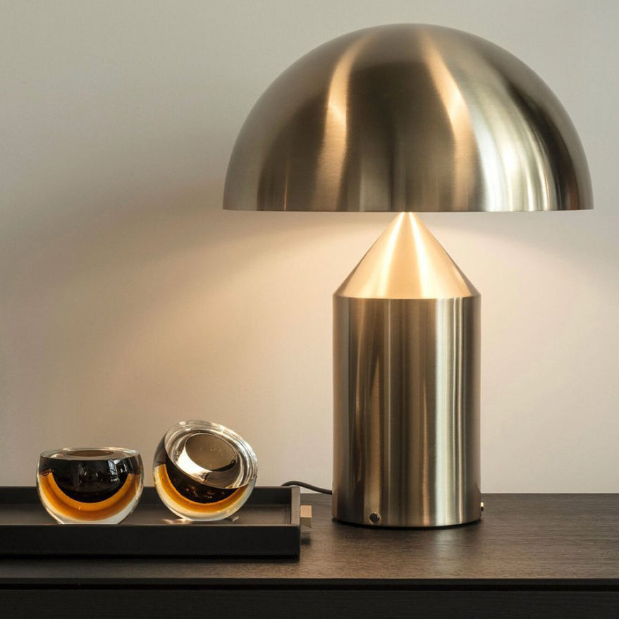 Metal Architectural Accent Lamp 14 in Sculptural Shape Soft Glow Nightstand Light Bedroom Side Table Decor Modern Minimal Home Office