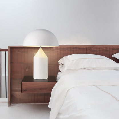 Metal Architectural Accent Lamp 14 in Sculptural Shape Soft Glow Nightstand Light Bedroom Side Table Decor Modern Minimal Home Office