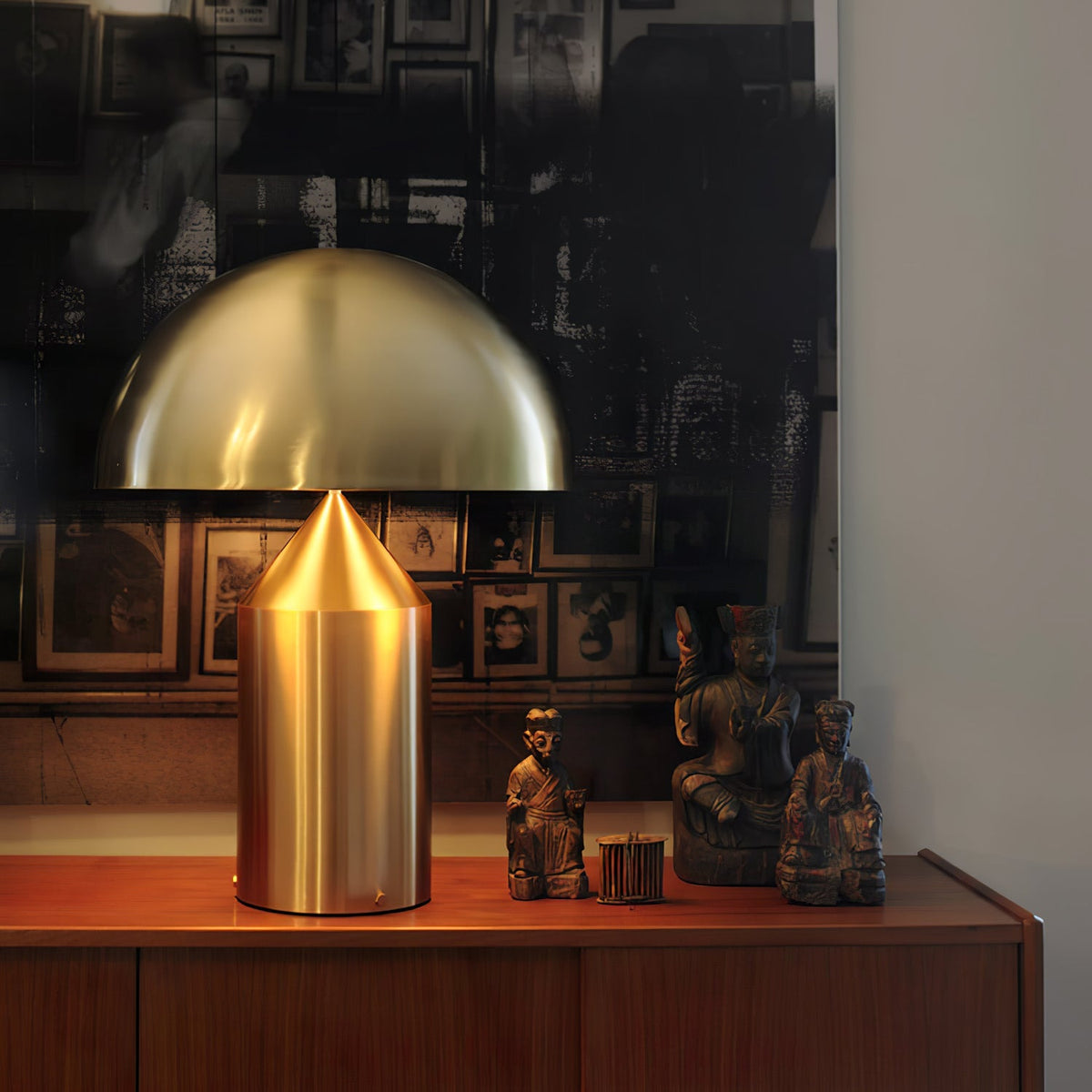 Metal Architectural Accent Lamp 14 in Sculptural Shape Soft Glow Nightstand Light Bedroom Side Table Decor Modern Minimal Home Office