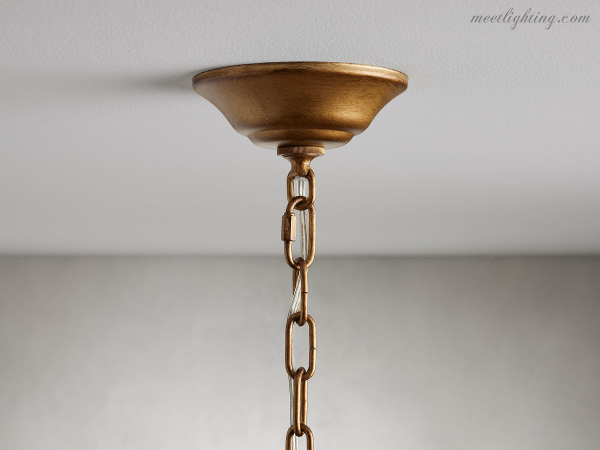 12-Light Hanging Fixture with Stacked Glass Beads in 3 Finishes – Grand Foyer Lighting for High Ceilings