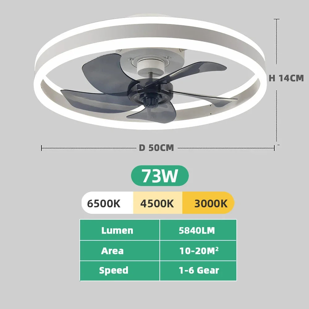 Aura | Modern Ceiling Fan Light with Whisper-Quiet Motor | Stylish Illumination for Comfort
