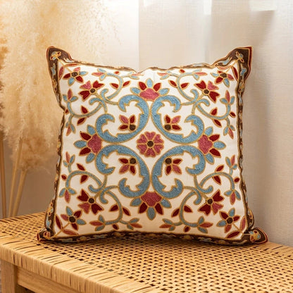 Aureus Sofa Cushion Covers - Embroidered Microfiber, 18x18