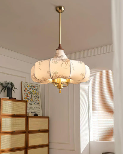 Layered Wood Hanging Light Fixture Adjustable Height Ceiling Lamp 20-24 Inches Multi-Material Dining Room Living Room Bedroom