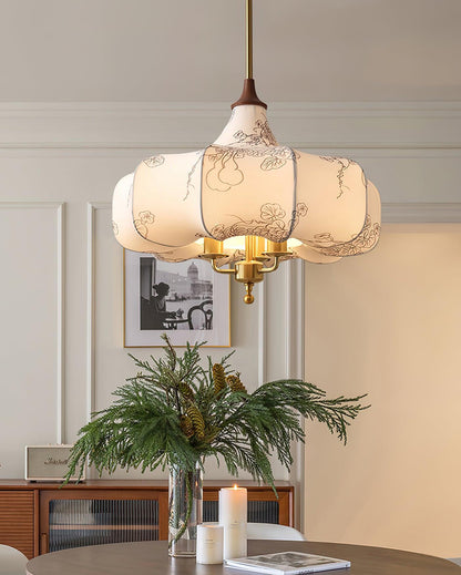 Layered Wood Hanging Light Fixture Adjustable Height Ceiling Lamp 20-24 Inches Multi-Material Dining Room Living Room Bedroom