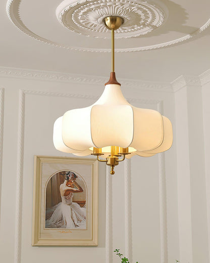 Layered Wood Hanging Light Fixture Adjustable Height Ceiling Lamp 20-24 Inches Multi-Material Dining Room Living Room Bedroom