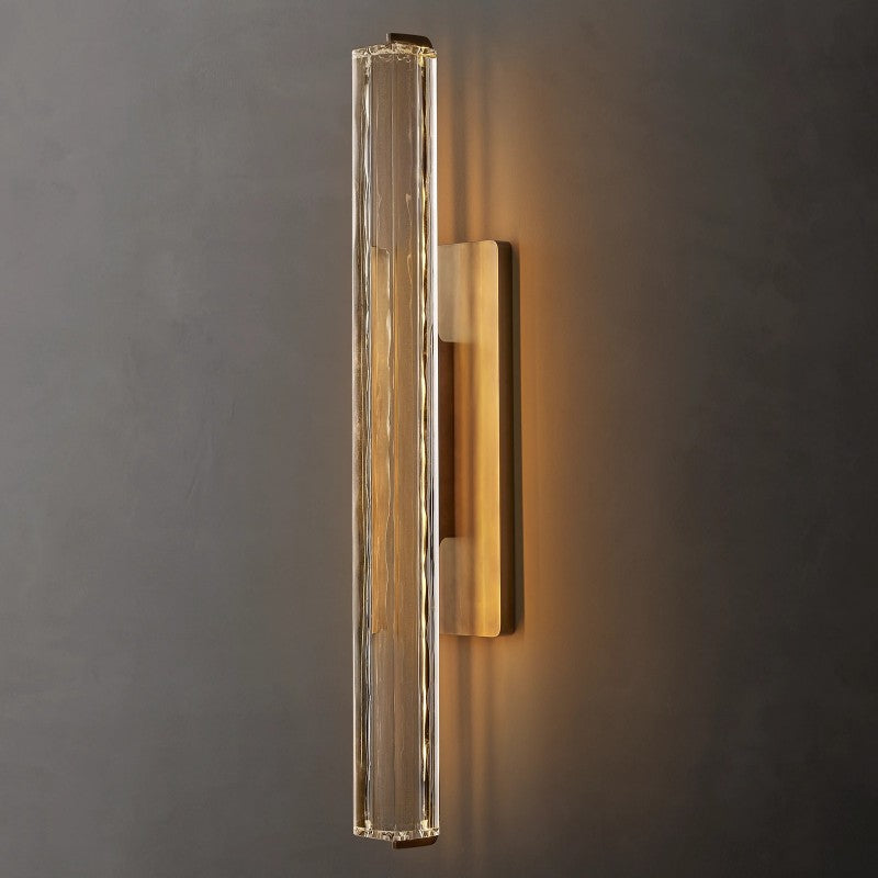 Crystal Wall Sconce Light Fixture with Brass Finish for Living Room Entryway Bedroom Hallway Dining Room Modern LED Lighting