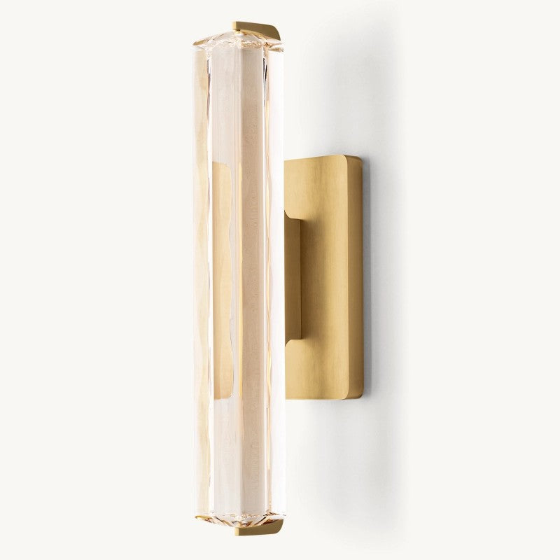 Crystal Wall Sconce Light Fixture with Brass Finish for Living Room Entryway Bedroom Hallway Dining Room Modern LED Lighting