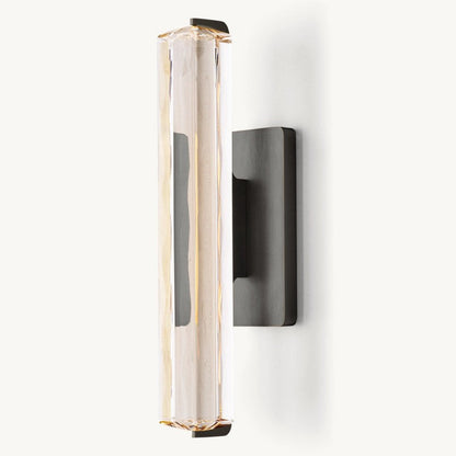 Crystal Wall Sconce Light Fixture with Brass Finish for Living Room Entryway Bedroom Hallway Dining Room Modern LED Lighting